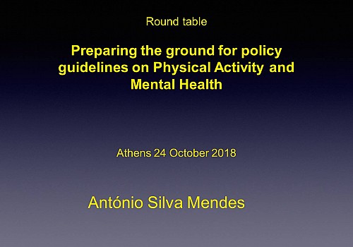 Preparing the ground for policy guidelines on Physical Activity & Mental Health